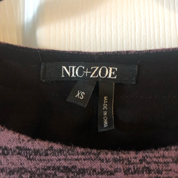 Nic + Zoe purple and black longsleeve top - Picture 4 of 4